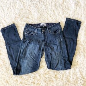 Paige Solid blue denim jeans skinny
